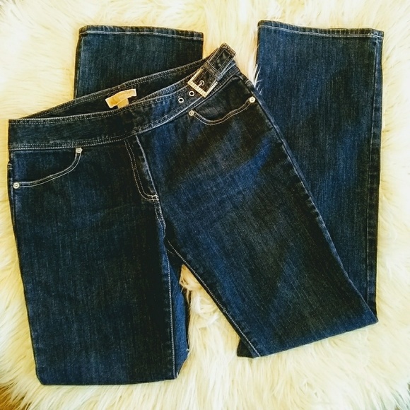 MICHAEL Michael Kors Denim - Michael Kors Rhinestone Belted Boot Cut Jeans